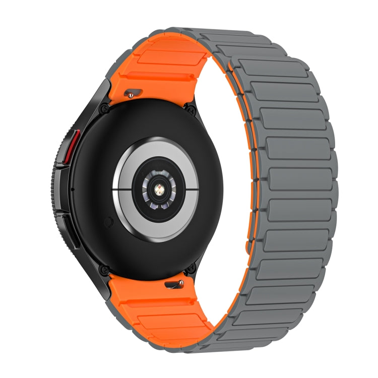 For Samsung Galaxy Watch 6 / 5 / 4 Magnetic Loop Silicone Watch Band(Grey Orange) - Watch Bands by PMC TechLife | Online Shopping South Africa | PMC TechLife