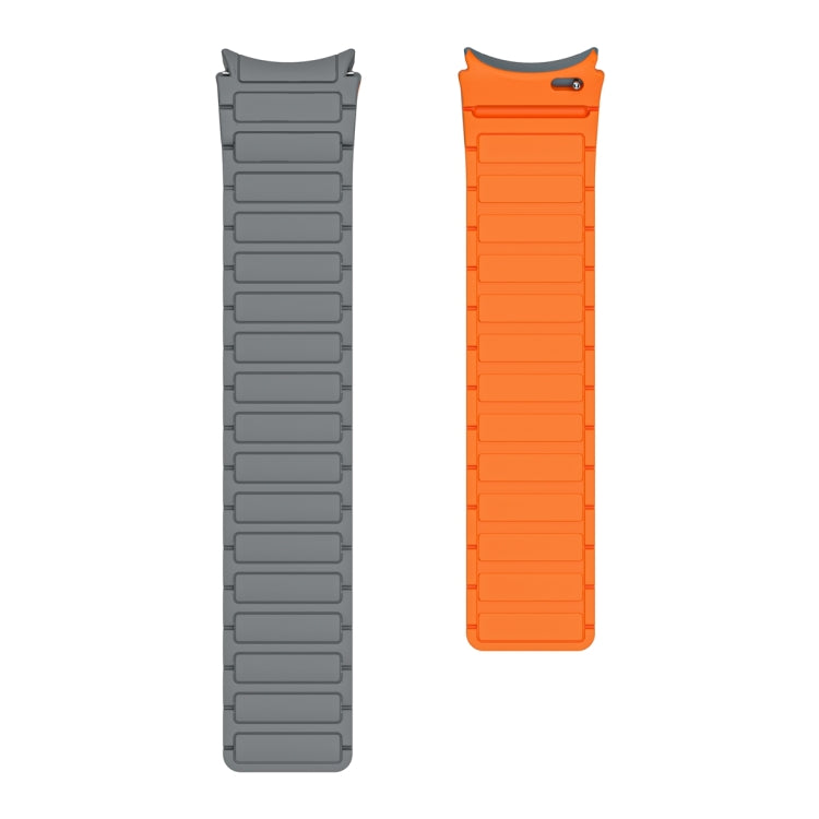 For Samsung Galaxy Watch 6 / 5 / 4 Magnetic Loop Silicone Watch Band(Grey Orange) - Watch Bands by PMC TechLife | Online Shopping South Africa | PMC TechLife