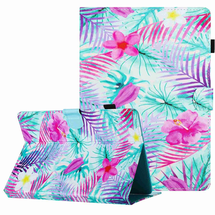 For 10 inch Painted Pattern Stitching Leather Tablet Case(Bougainvillea) - 10 - 11 inch by PMC TechLife | Online Shopping South Africa | PMC TechLife | Buy Now Pay Later Mobicred