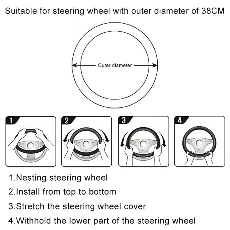 D Style Car Universal Anti-skid Steering Wheel Cover, Diameter: 38cm(Black) - Steering Wheel Accessories by PMC Jewellery | Online Shopping South Africa | PMC Jewellery | Buy Now Pay Later Mobicred