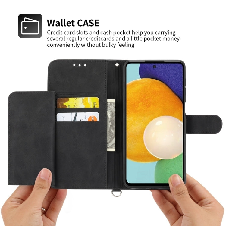 For Google Pixel 9 Skin-feel Flowers Embossed Wallet Leather Phone Case(Black) - Google Cases by PMC TechLife | Online Shopping South Africa | PMC TechLife | Buy Now Pay Later Mobicred