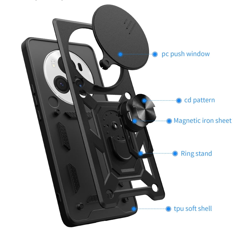 For Honor Magic6 Pro Sliding Camera Cover Design TPU+PC Phone Case(Red) - Honor Cases by PMC TechLife | Online Shopping South Africa | PMC TechLife | Buy Now Pay Later Mobicred
