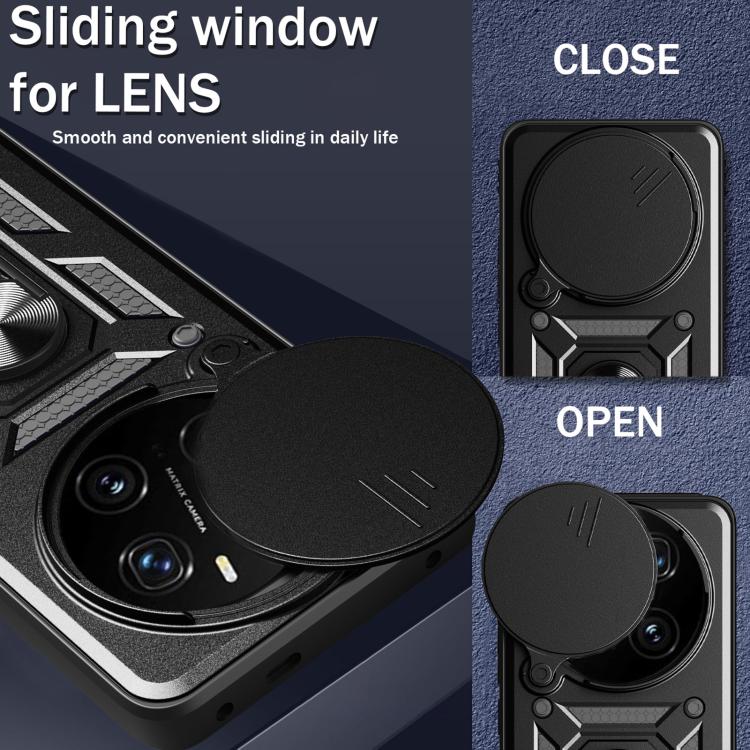 For Honor Magic7 Pro Sliding Camera Cover Design TPU+PC Phone Case(Black) - free shipping - PMC TechLife - Order now!
