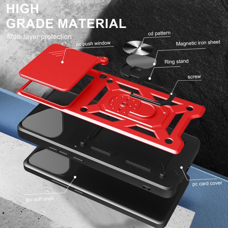 For Honor 400 Lite Global Sliding Camera Cover Design TPU+PC Phone Case(Gold) - free shipping - PMC TechLife - Order now!
