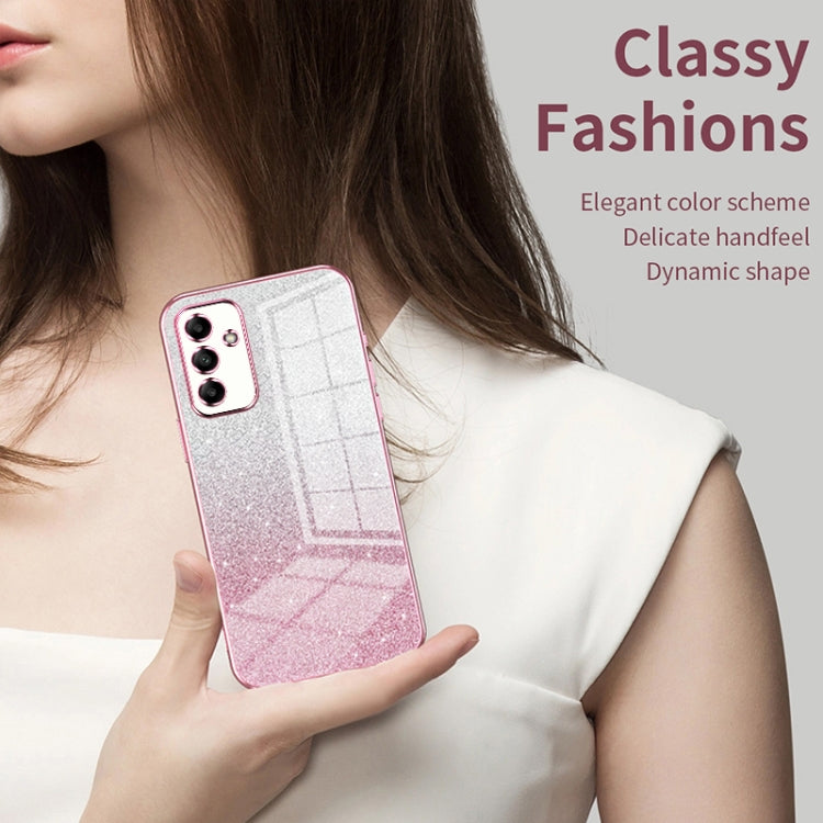 For Samsung Galaxy A53 5G Gradient Glitter Powder Electroplated Phone Case(Transparent) - free shipping - PMC TechLife - Order now!