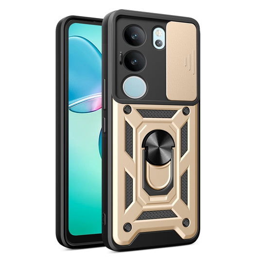 For vivo S17 Pro 5G/V29 5G Sliding Camera Cover Design TPU+PC Phone Case(Gold) - vivo Cases by PMC Jewellery | Online Shopping South Africa | PMC Jewellery