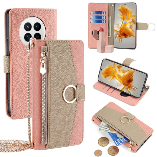 For Huawei Mate 50 Crossbody Litchi Texture Leather Phone Case(Pink) - Huawei Cases by PMC Jewellery | Online Shopping South Africa | PMC Jewellery | Buy Now Pay Later Mobicred