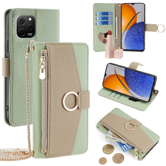 For Huawei nova Y61 Crossbody Litchi Texture Leather Phone Case(Green) - Huawei Cases by PMC Jewellery | Online Shopping South Africa | PMC Jewellery | Buy Now Pay Later Mobicred