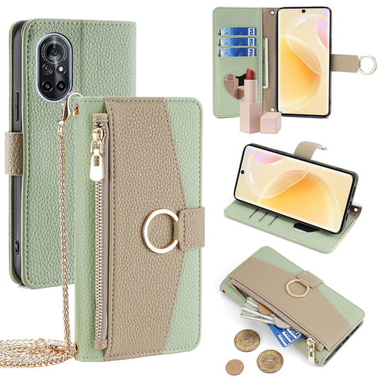 For Huawei nova 8 Crossbody Litchi Texture Leather Phone Case(Green) - Huawei Cases by PMC Jewellery | Online Shopping South Africa | PMC Jewellery | Buy Now Pay Later Mobicred