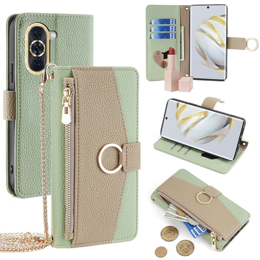 For Huawei nova 10 Crossbody Litchi Texture Leather Phone Case(Green) - Huawei Cases by PMC Jewellery | Online Shopping South Africa | PMC Jewellery | Buy Now Pay Later Mobicred