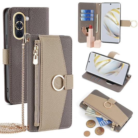 For Huawei nova 10 Crossbody Litchi Texture Leather Phone Case(Grey) - Huawei Cases by PMC Jewellery | Online Shopping South Africa | PMC Jewellery | Buy Now Pay Later Mobicred