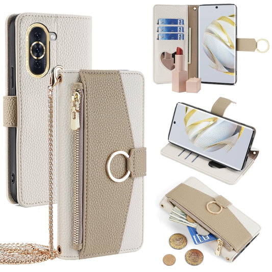 For Huawei nova 10 Crossbody Litchi Texture Leather Phone Case(White) - Huawei Cases by PMC Jewellery | Online Shopping South Africa | PMC Jewellery | Buy Now Pay Later Mobicred