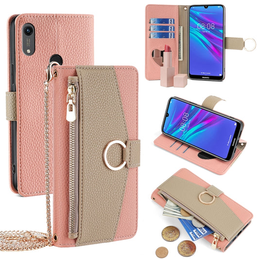 For Huawei Y6 2019 / Y6s 2019 Crossbody Litchi Texture Leather Phone Case(Pink) - Huawei Cases by PMC Jewellery | Online Shopping South Africa | PMC Jewellery | Buy Now Pay Later Mobicred