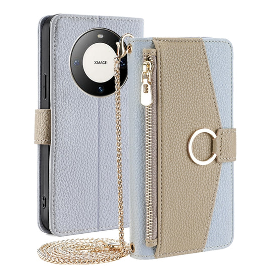 For Huawei Mate 60 Pro / Mate 60 Pro+ Crossbody Litchi Texture Leather Phone Case(Blue) - Huawei Cases by PMC Jewellery | Online Shopping South Africa | PMC Jewellery | Buy Now Pay Later Mobicred