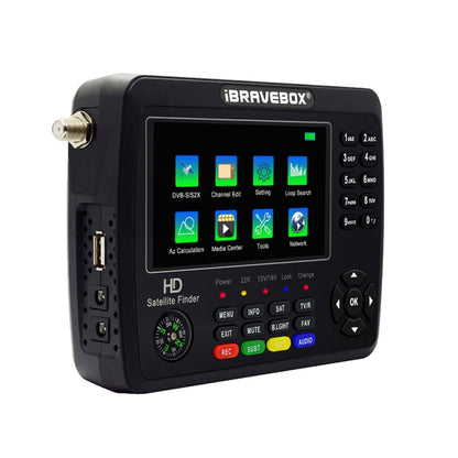 iBRAVEBOX V10 Finder Max 4.3 inch Display Digital Satellite Meter Signal Finder, Support DVB-S/S2/S2X, Plug Type:US Plug(Black) - Satellite Finder by PMC Jewellery | Online Shopping South Africa | PMC Jewellery | Buy Now Pay Later Mobicred