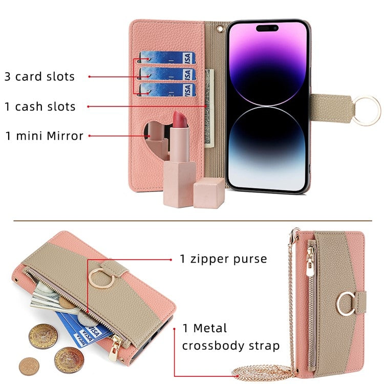 For OnePlus 11 Crossbody Litchi Texture Leather Phone Case(Pink) - OnePlus Cases by PMC TechLife | Online Shopping South Africa | PMC TechLife | Buy Now Pay Later Mobicred