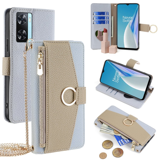 For OnePlus Nord N20 SE Crossbody Litchi Texture Leather Phone Case(Blue) - OnePlus Cases by PMC Jewellery | Online Shopping South Africa | PMC Jewellery | Buy Now Pay Later Mobicred