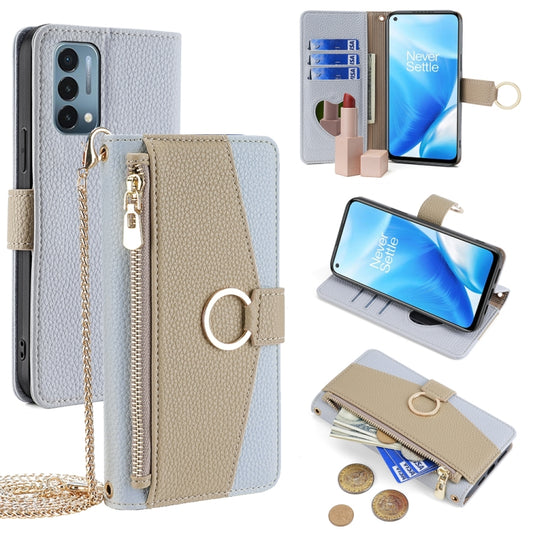 For OnePlus Nord N200 5G Crossbody Litchi Texture Leather Phone Case(Blue) - OnePlus Cases by PMC Jewellery | Online Shopping South Africa | PMC Jewellery | Buy Now Pay Later Mobicred