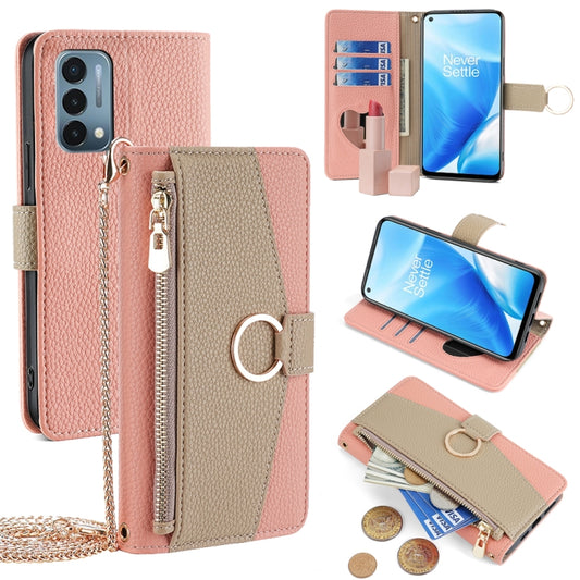 For OnePlus Nord N200 5G Crossbody Litchi Texture Leather Phone Case(Pink) - OnePlus Cases by PMC Jewellery | Online Shopping South Africa | PMC Jewellery | Buy Now Pay Later Mobicred