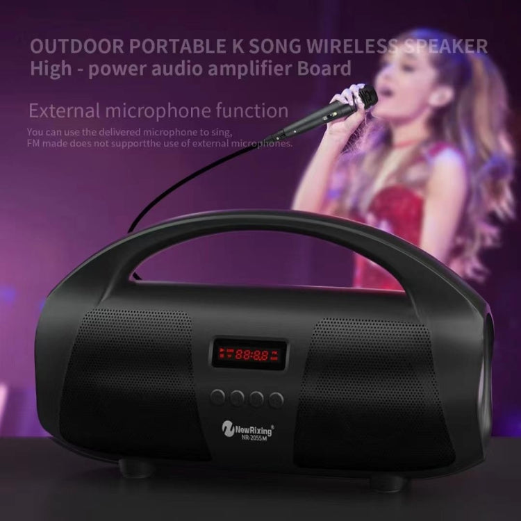 NewRixing NR2055 Wireless Portable TWS Bluetooth Speaker with Microphone(Black) - Desktop Speaker by NewRixing | Online Shopping South Africa | PMC Jewellery | Buy Now Pay Later Mobicred