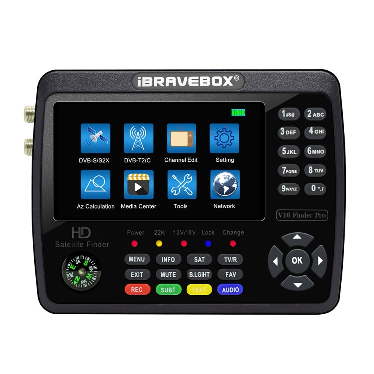 iBRAVEBOX V10 Finder Pro 4.3 inch Display Digital Satellite Meter Signal Finder, Support DVB-S/S2/S2X/T/T2/C, Plug Type:AU Plug(Black) - Satellite Finder by PMC Jewellery | Online Shopping South Africa | PMC Jewellery | Buy Now Pay Later Mobicred