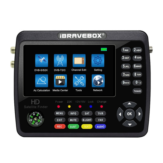 iBRAVEBOX V10 Finder Pro+ 4.3 inch Display Digital Satellite Meter Signal Finder, Support DVB-S/S2/S2X/T/T2/C AHD, Plug Type:US Plug(Black) - Satellite Finder by PMC Jewellery | Online Shopping South Africa | PMC Jewellery | Buy Now Pay Later Mobicred