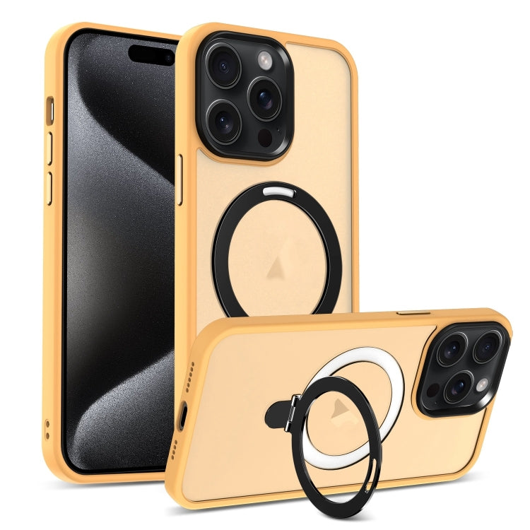 For iPhone 16 Pro Max Skin-feel MagSafe Holder PC Hybrid TPU Phone Case(Orange) - iPhone 16 Pro Max Cases by PMC TechLife | Online Shopping South Africa | PMC TechLife | Buy Now Pay Later Mobicred