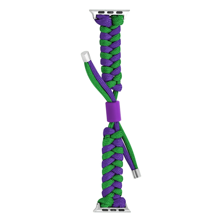 For Apple Watch Ultra 2 49mm Paracord Fishtail Braided Silicone Bead Watch Band(Dark Purple Green) - Watch Bands by PMC Jewellery | Online Shopping South Africa | PMC Jewellery | Buy Now Pay Later Mobicred