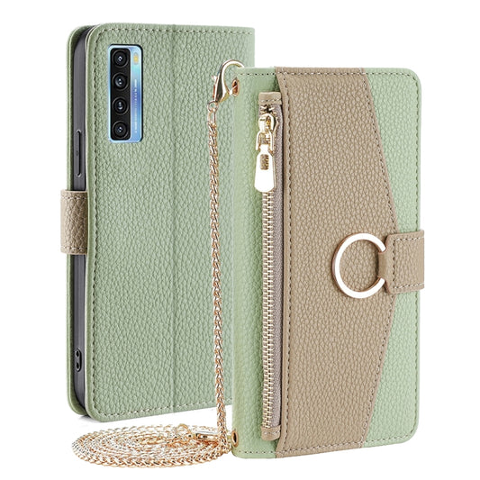 For TCL 20 5G / 20S / 20L / 20L+ Crossbody Litchi Texture Leather Phone Case(Green) - More Brand by PMC Jewellery | Online Shopping South Africa | PMC Jewellery | Buy Now Pay Later Mobicred