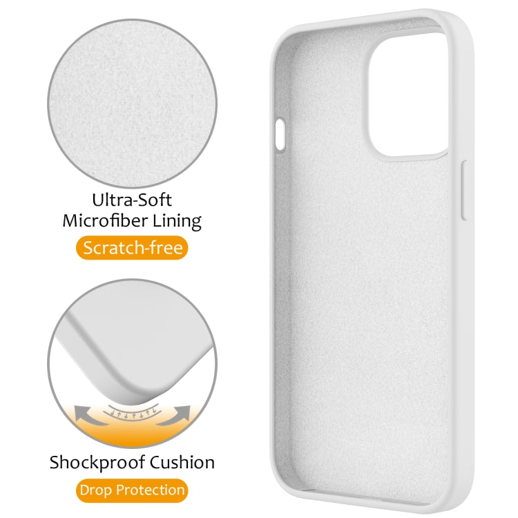 For iPhone 14 Pro Max Liquid Silicone MagSafe Magnetic Phone Case with Ring Holder(White) - free shipping - PMC TechLife - Order now!
