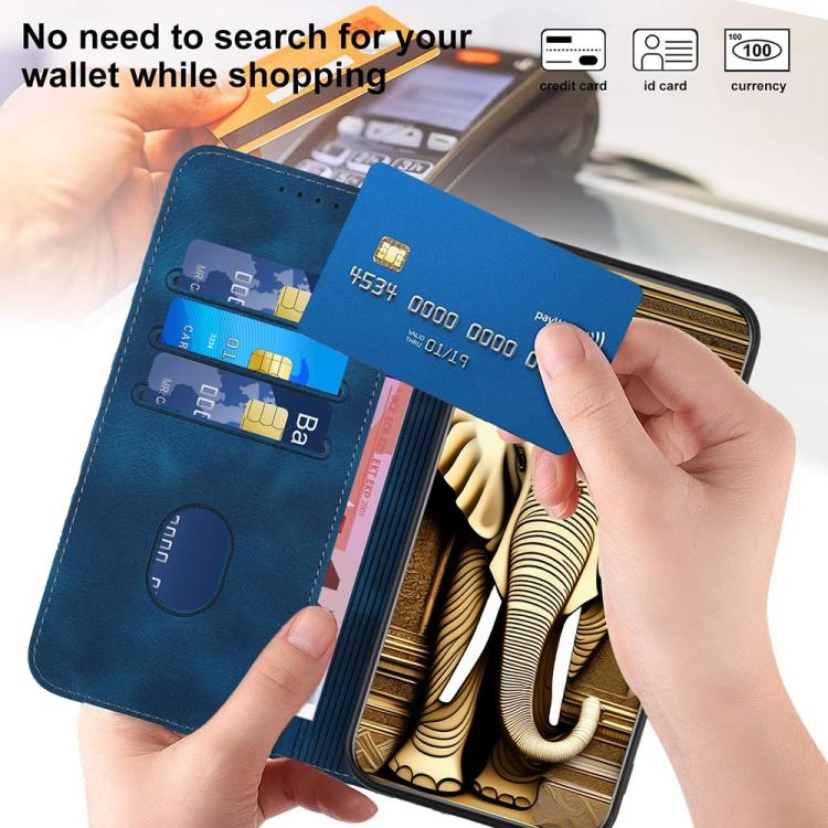 For iPhone 17 YX0060 Elephant Head Embossed Phone Leather Case with Lanyard(Royal Blue) - free shipping - PMc TechLife - Order now!