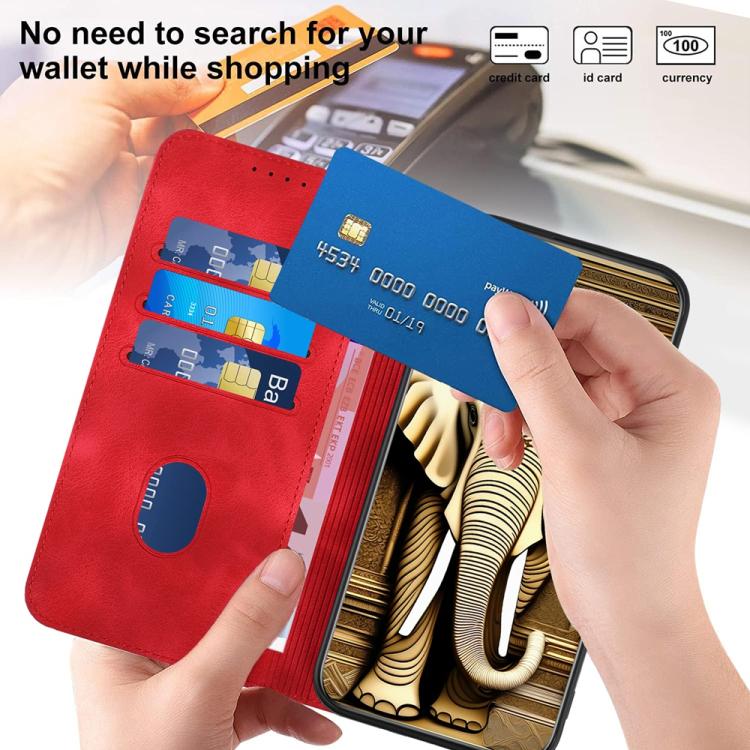 For iPhone 17 YX0060 Elephant Head Embossed Phone Leather Case with Lanyard(Red) - free shipping - PMc TechLife - Order now!