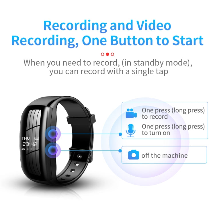 JNN D5 HD Noise Reduction Smart Recording Electronic Bracelet, Capacity:256GB - Recording Pen by JNN | Online Shopping South Africa | PMC TechLife | Buy Now Pay Later Mobicred
