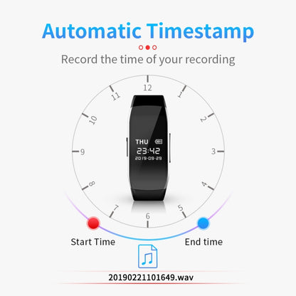 JNN D5 HD Noise Reduction Smart Recording Electronic Bracelet, Capacity:256GB - Recording Pen by JNN | Online Shopping South Africa | PMC Jewellery | Buy Now Pay Later Mobicred