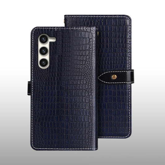 For Samsung Galaxy S24 5G idewei Crocodile Texture Leather Phone Case(Dark Blue) - Galaxy S24 5G Cases by idewei | Online Shopping South Africa | PMC Jewellery | Buy Now Pay Later Mobicred