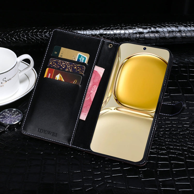 For Samsung Galaxy S24 5G idewei Crocodile Texture Leather Phone Case(Dark Blue) - free shipping - PMC Jewellery - Order now!