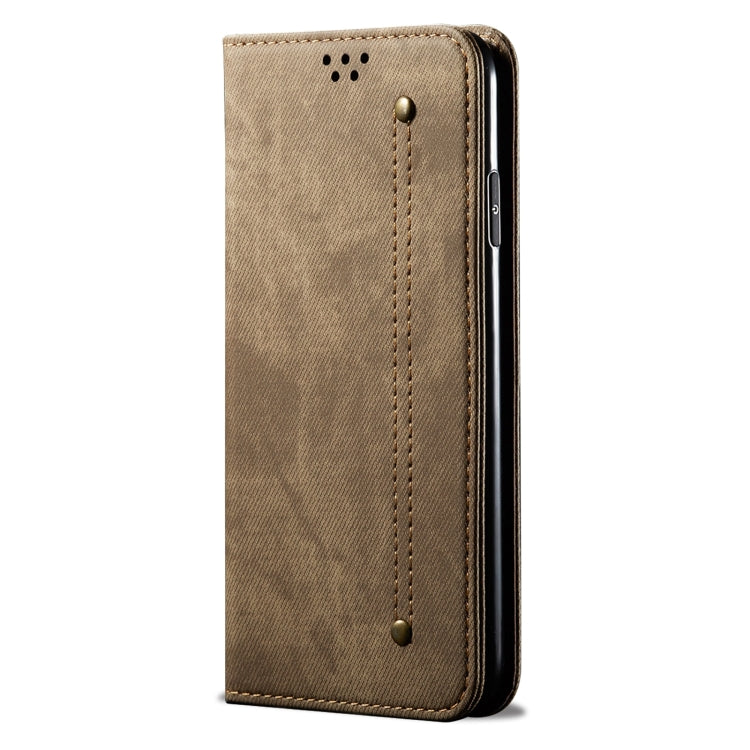 For Motorola Moto G24 Power Denim Texture Flip Leather Phone Case(Khaki) - free shipping - PMC TechLife - Order now!