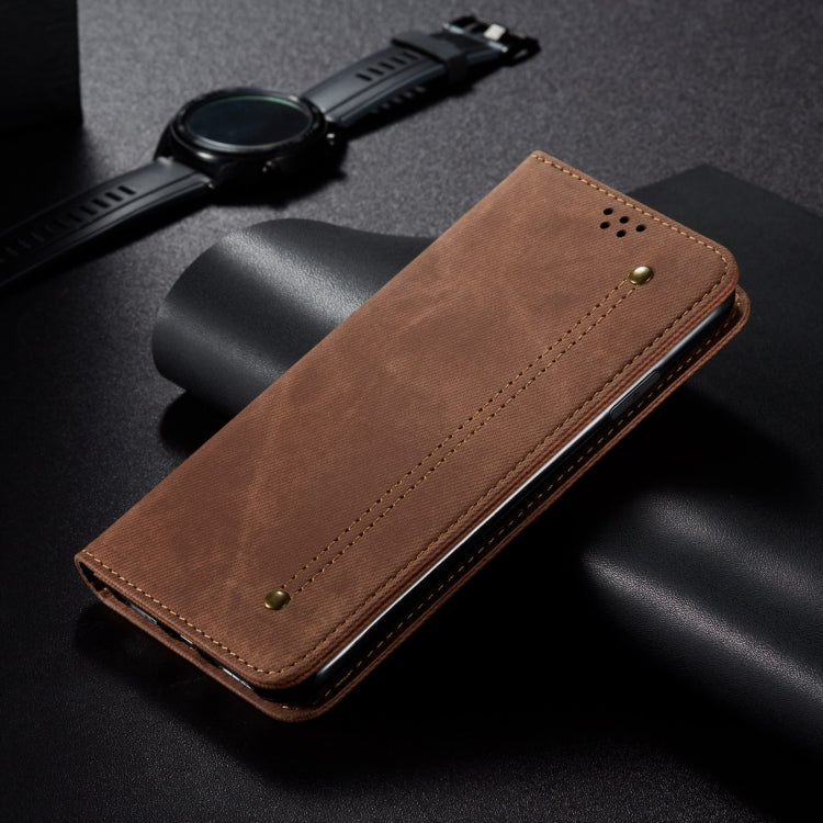 For Motorola Moto G85 Denim Texture Flip Leather Phone Case(Brown) - free shipping - PMC TechLife - Order now!