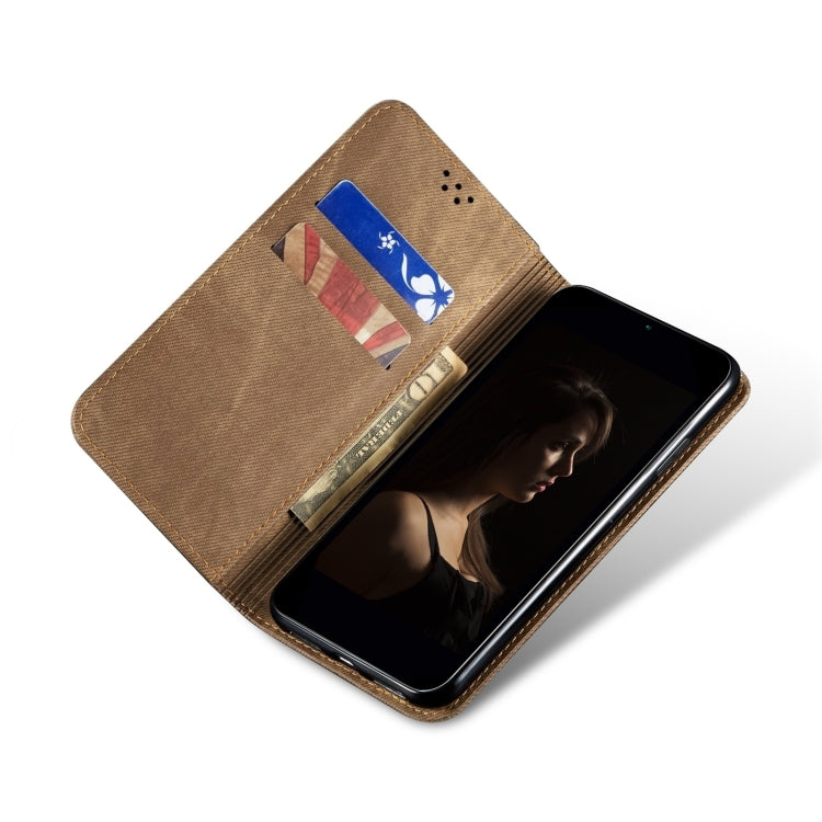 For Motorola Moto G35 Denim Texture Flip Leather Phone Case(Khaki) - free shipping - PMC TechLife - Order now!