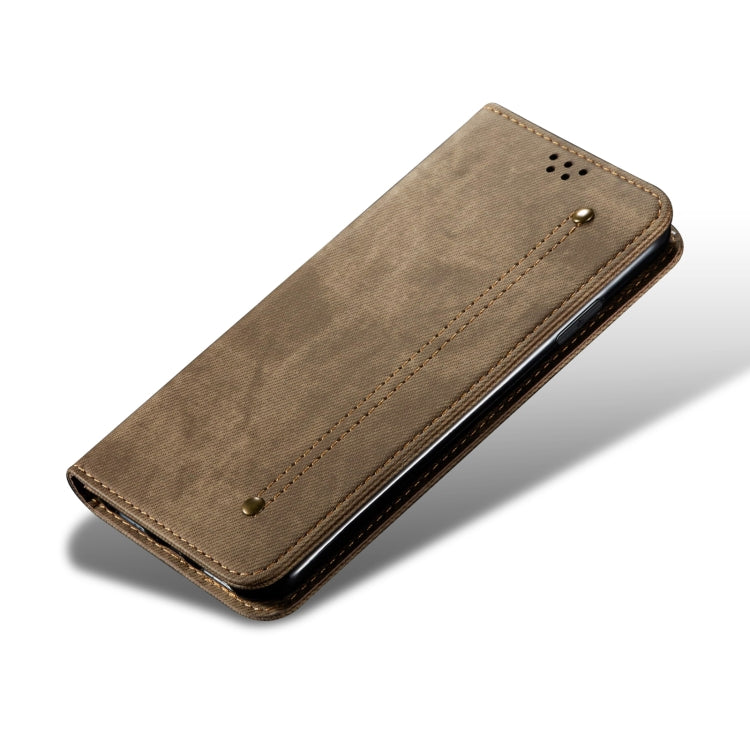 For Motorola Moto G35 Denim Texture Flip Leather Phone Case(Khaki) - free shipping - PMC TechLife - Order now!