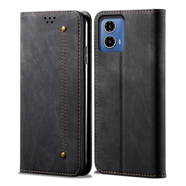 For Motorola Moto G35 Denim Texture Flip Leather Phone Case(Black) - free shipping - PMC TechLife - Order now!