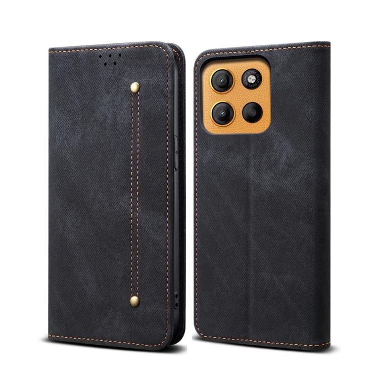 For Motorola Moto G15 Denim Texture Flip Leather Phone Case(Black) - free shipping - PMC TechLife - Order now!