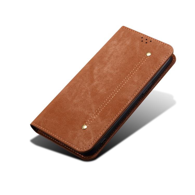 For Motorola Edge 60 Fusion Denim Texture Flip Leather Phone Case(Brown) - free shipping - PMC TechLife - Order now!