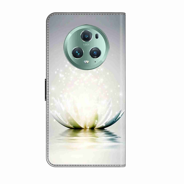 For Honor Magic5 Pro Crystal 3D Shockproof Protective Leather Phone Case(Light Lotus) - Honor Cases by PMC TechLife | Online Shopping South Africa | PMC TechLife | Buy Now Pay Later Mobicred
