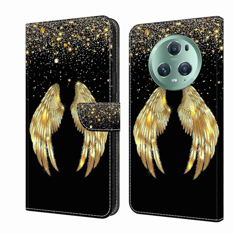 For Honor Magic5 Pro Crystal 3D Shockproof Protective Leather Phone Case(Golden Wings) - Honor Cases by PMC Jewellery | Online Shopping South Africa | PMC Jewellery | Buy Now Pay Later Mobicred