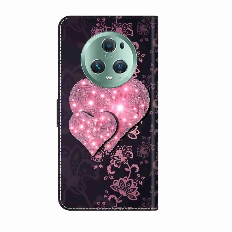 For Honor Magic5 Pro Crystal 3D Shockproof Protective Leather Phone Case(Lace Love) - Honor Cases by PMC Jewellery | Online Shopping South Africa | PMC Jewellery | Buy Now Pay Later Mobicred