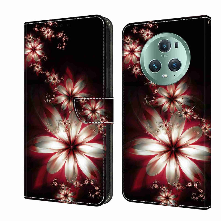 For Honor Magic5 Pro Crystal 3D Shockproof Protective Leather Phone Case(Fantastic Flower) - Honor Cases by PMC TechLife | Online Shopping South Africa | PMC TechLife | Buy Now Pay Later Mobicred