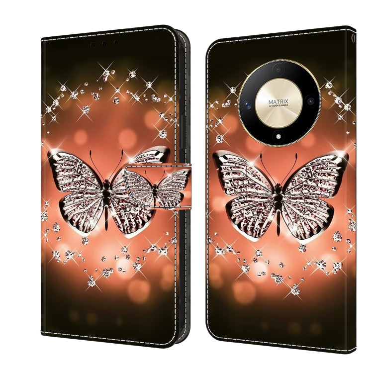 For Honor Magic6 Lite Crystal 3D Shockproof Protective Leather Phone Case(Crystal Butterfly) - Honor Cases by PMC Jewellery | Online Shopping South Africa | PMC Jewellery | Buy Now Pay Later Mobicred