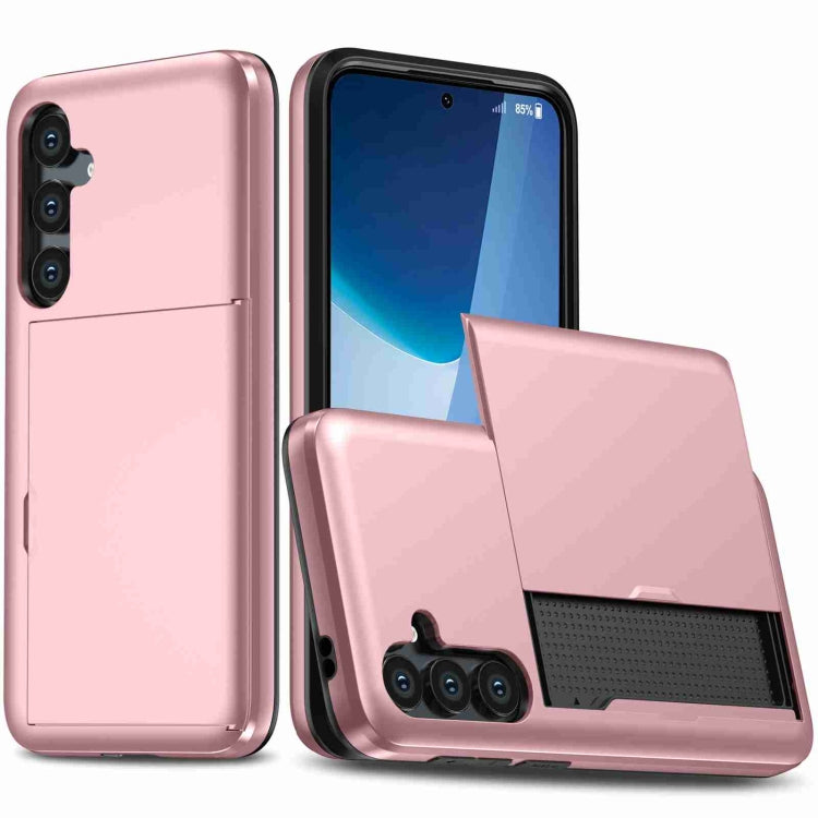 For Samsung Galaxy S24+ 5G Shockproof Armor Phone Case with Card Slot(Rose Gold) - Galaxy S24+ 5G Cases by PMC Jewellery | Online Shopping South Africa | PMC Jewellery