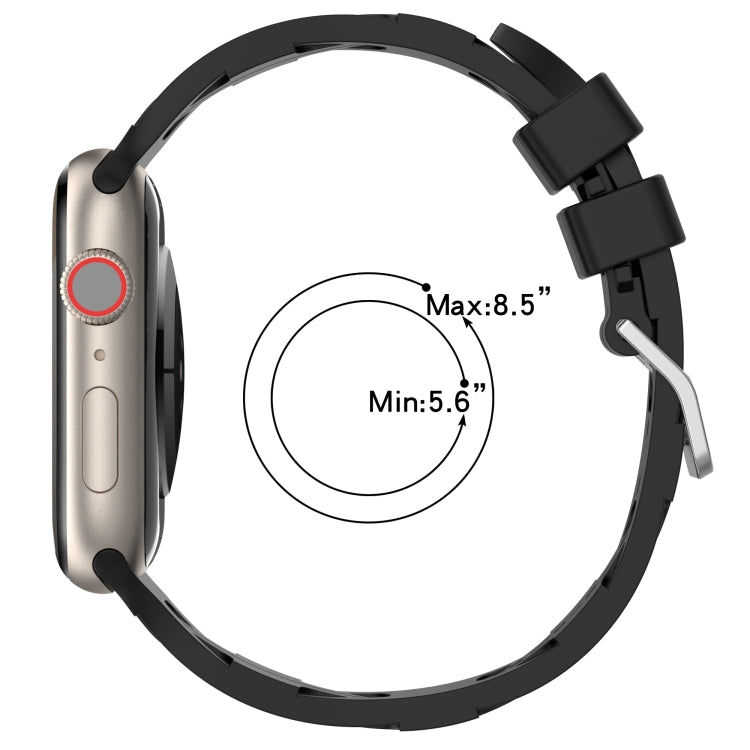 For Apple Watch 38mm H Texture Silicone Ladder Buckle Watch Band(Yellow) - Watch Bands by PMC TechLife | Online Shopping South Africa | PMC TechLife